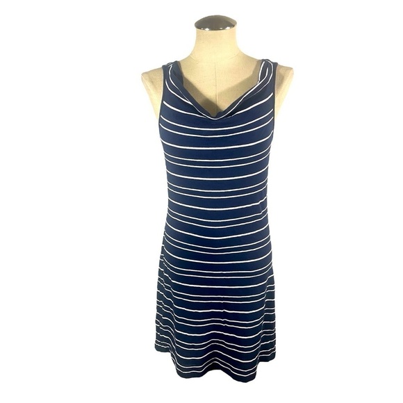Eddie Bauer Striped Crowl Neck Sleeveless Dress Navy and White Size XS - Picture 1 of 6